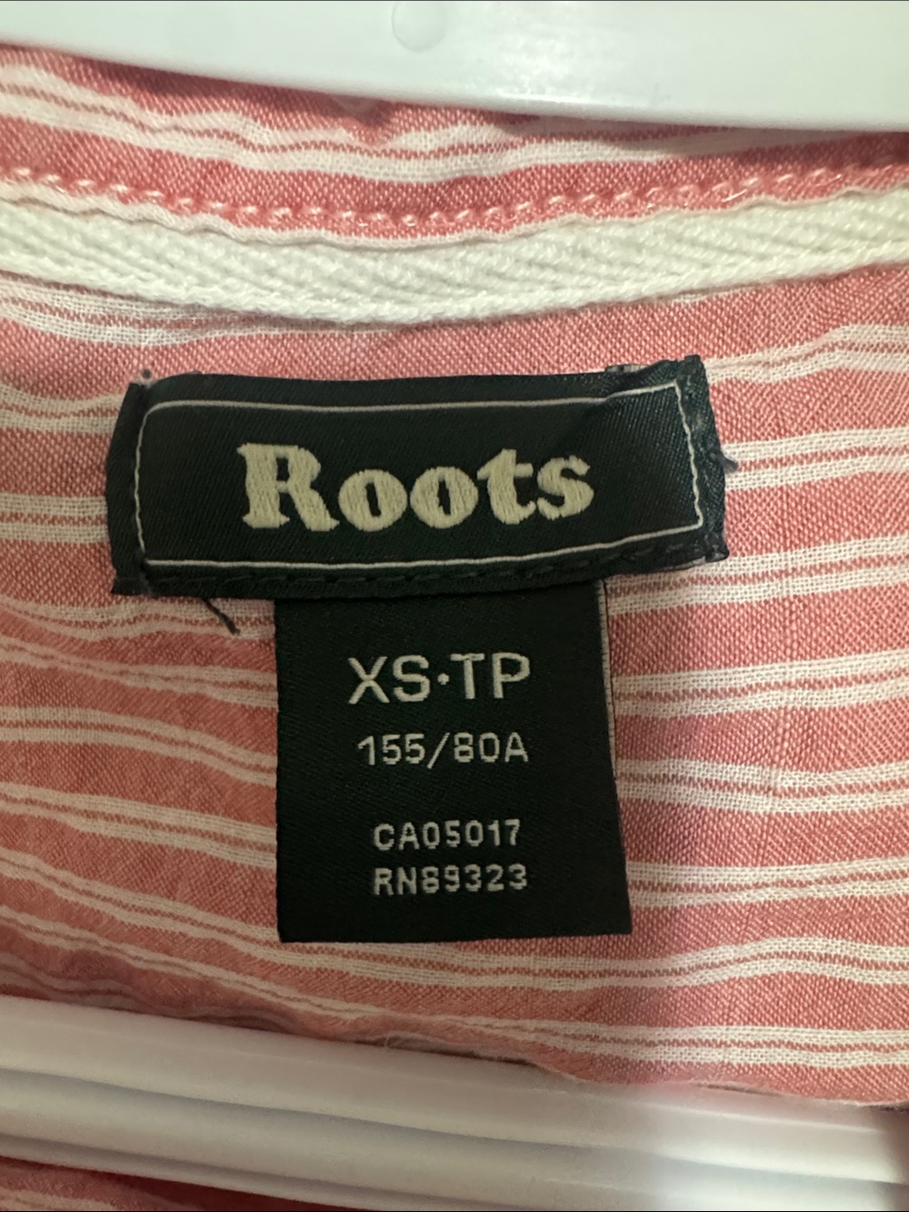 Roots Coral and White Striped Button-Down Shirt - Picture 3 of 3